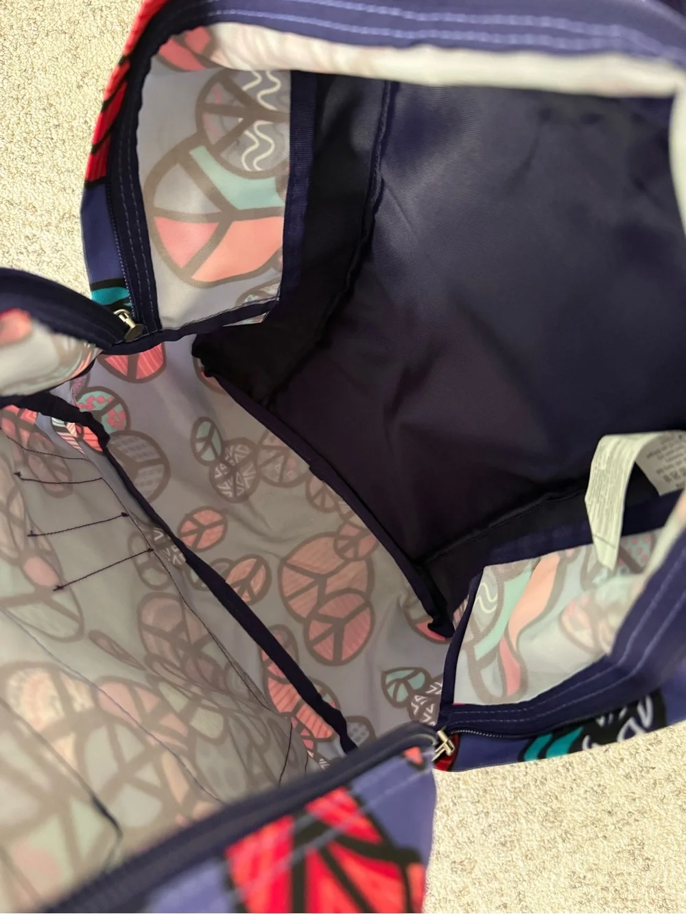 Jansport Purple Peace Sign Backpack
